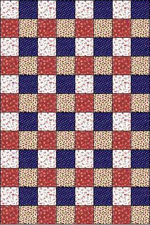 patriotic four patch quilt
